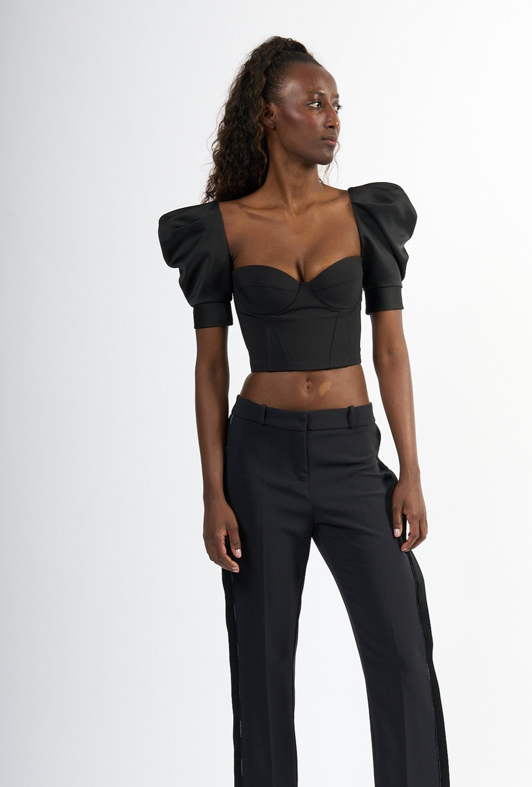 Elisabetta Franchi Top Con Volant Nero Donna-5