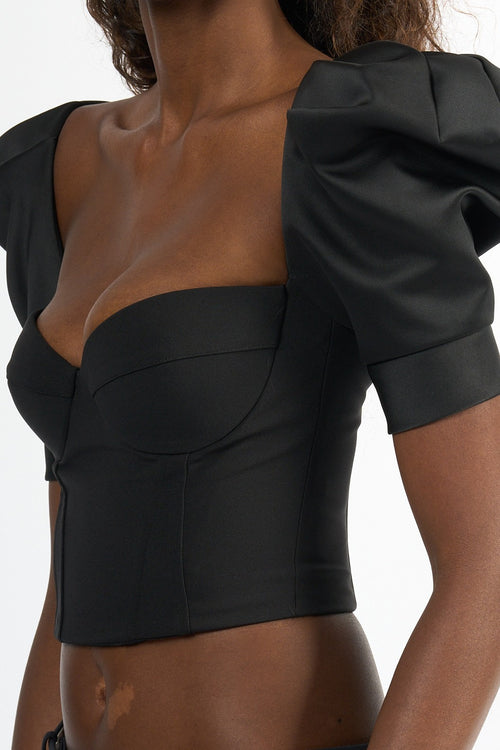 Elisabetta Franchi Top Con Volant Nero Donna-2