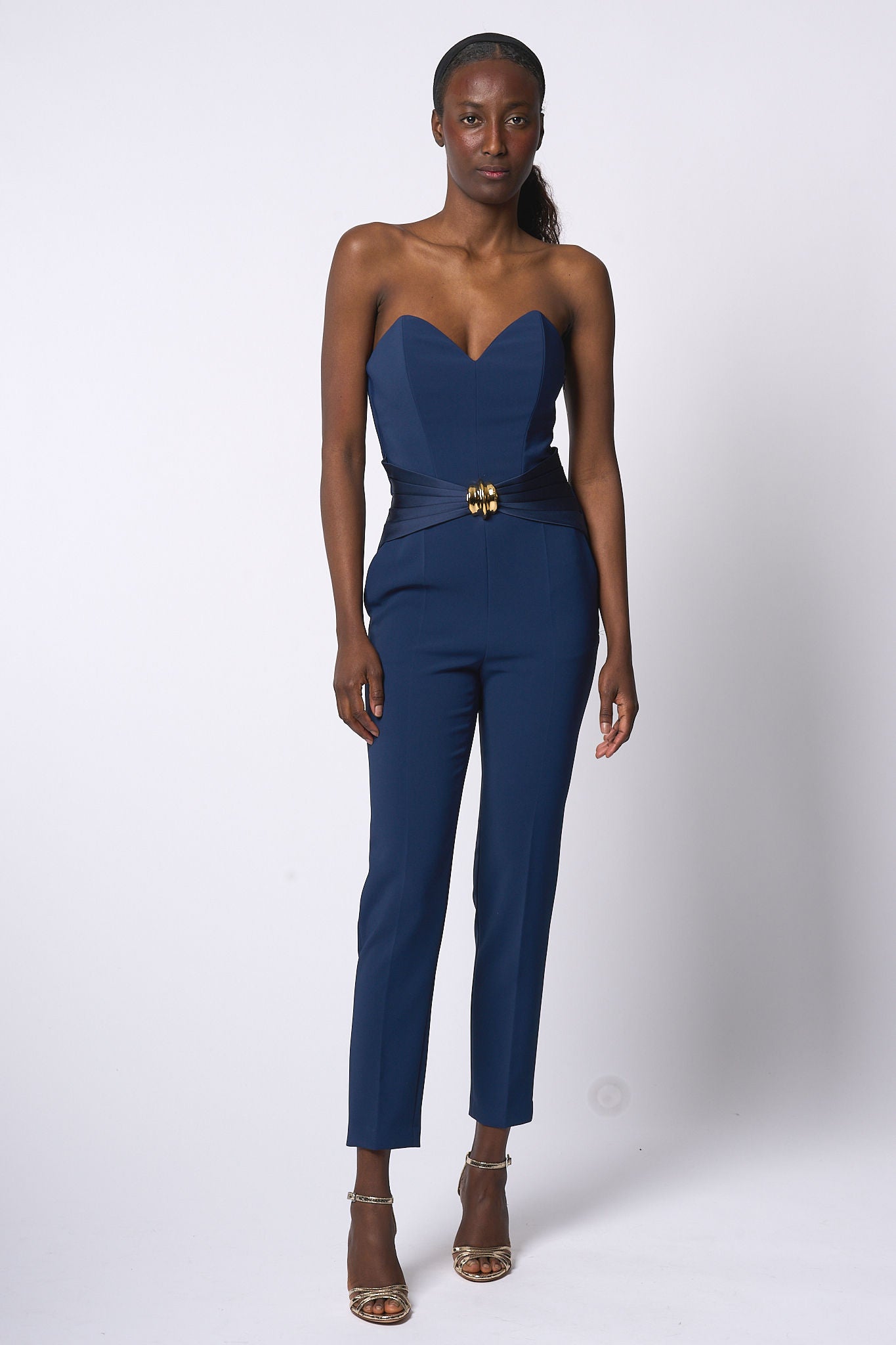 Elisabetta Franchi Tuta Elegante Blu Donna-3