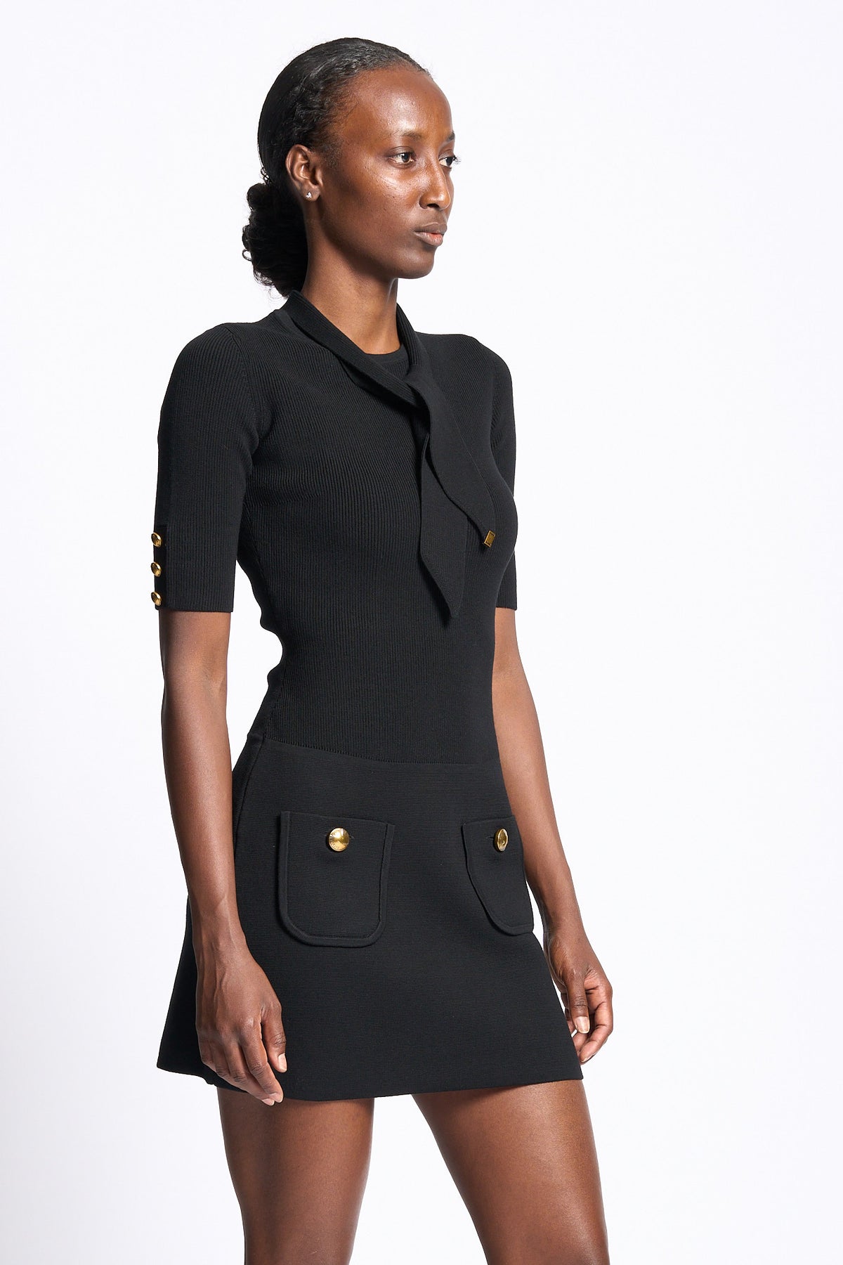 Elisabetta franchi Abito Corto Maglia Nero Donna-2