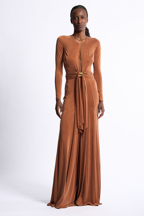 Elisabetta franchi Abito Red Carpet Cuoio Donna