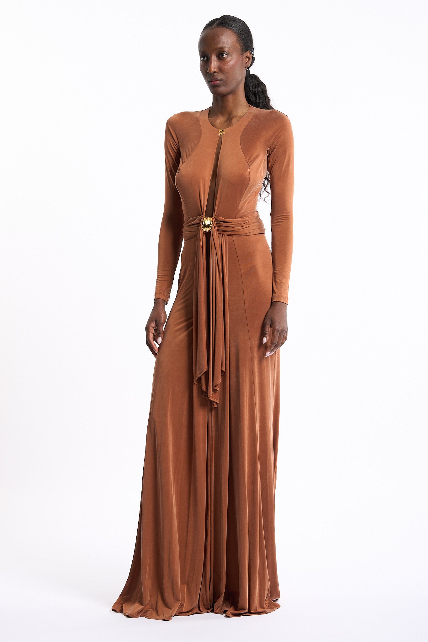 Elisabetta franchi Abito Red Carpet Cuoio Donna-3