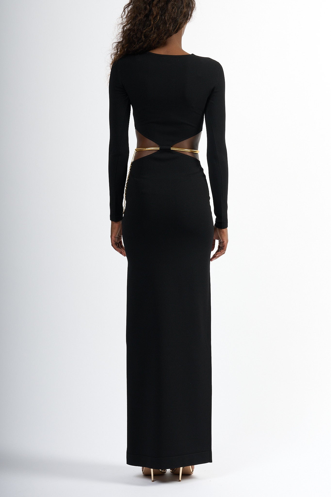 Elisabetta Franchi Abito Cintura Gioiello Nero Donna-5