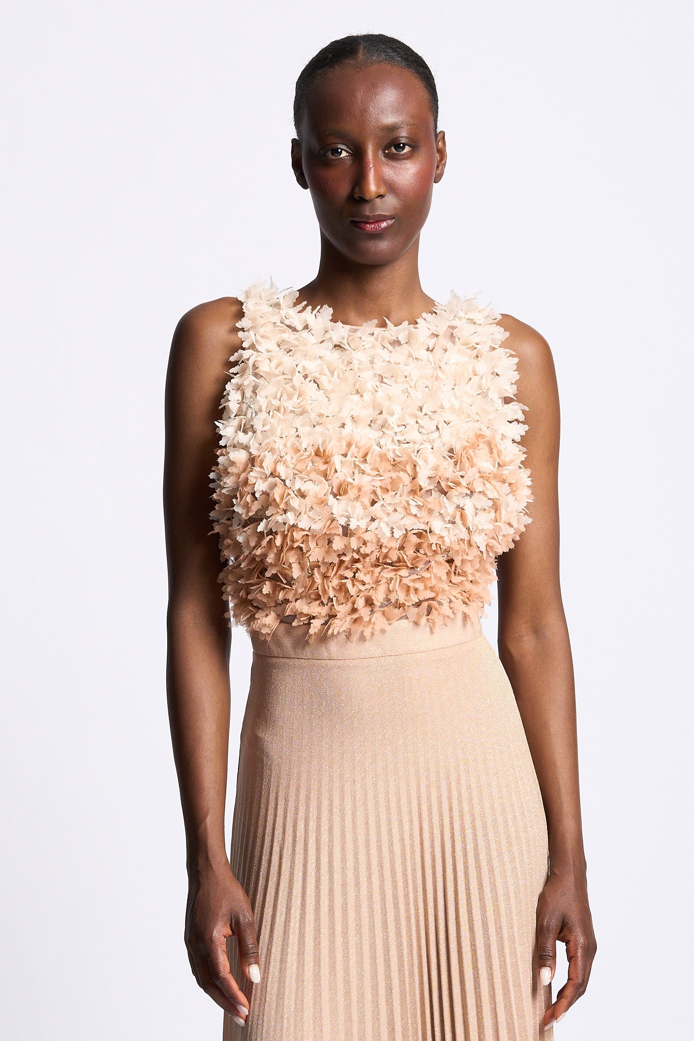 Elisabetta franchi Abito Red Carpet in Tulle Cipria Donna-3
