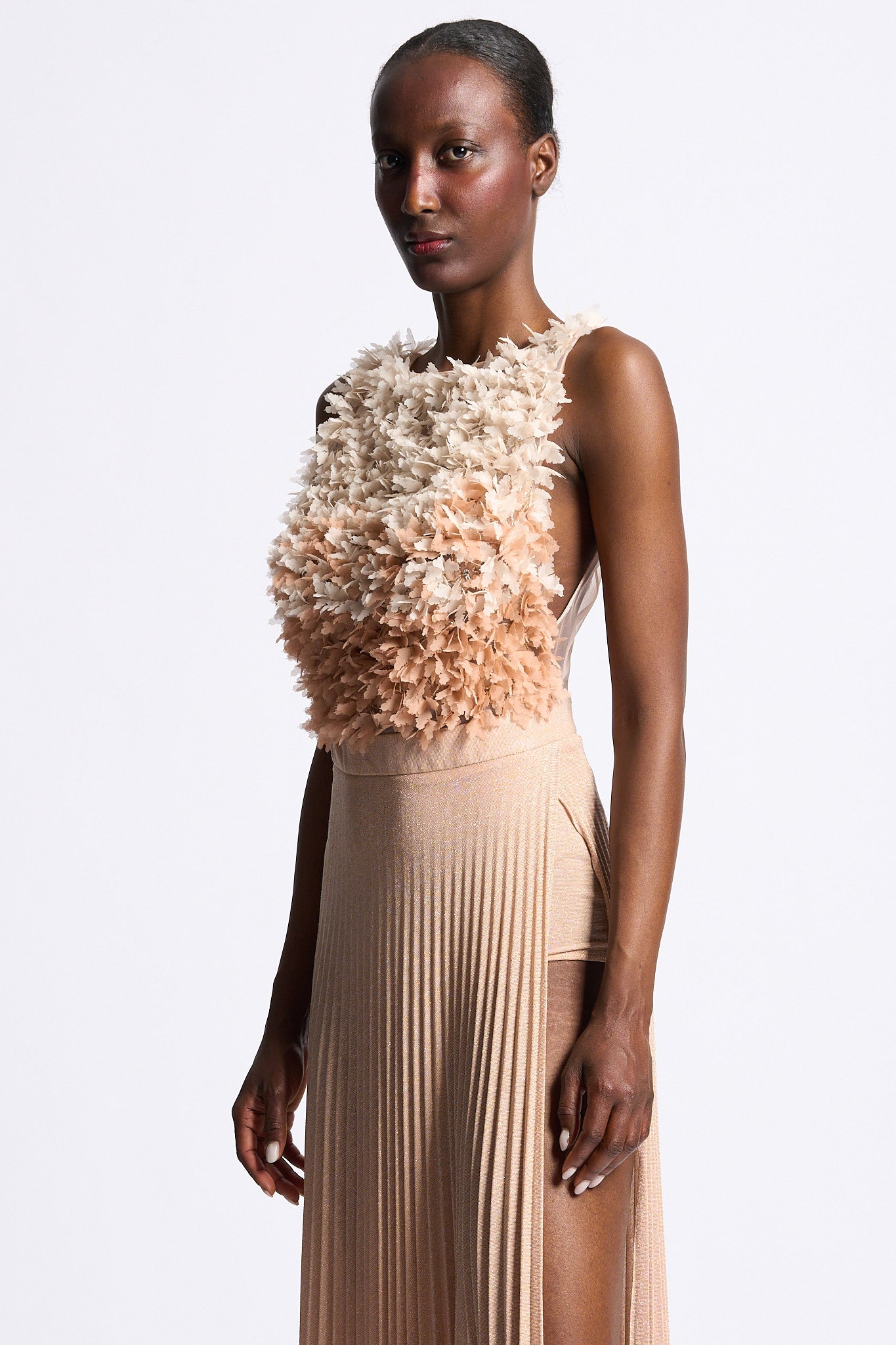 Elisabetta franchi Abito Red Carpet in Tulle Cipria Donna-6