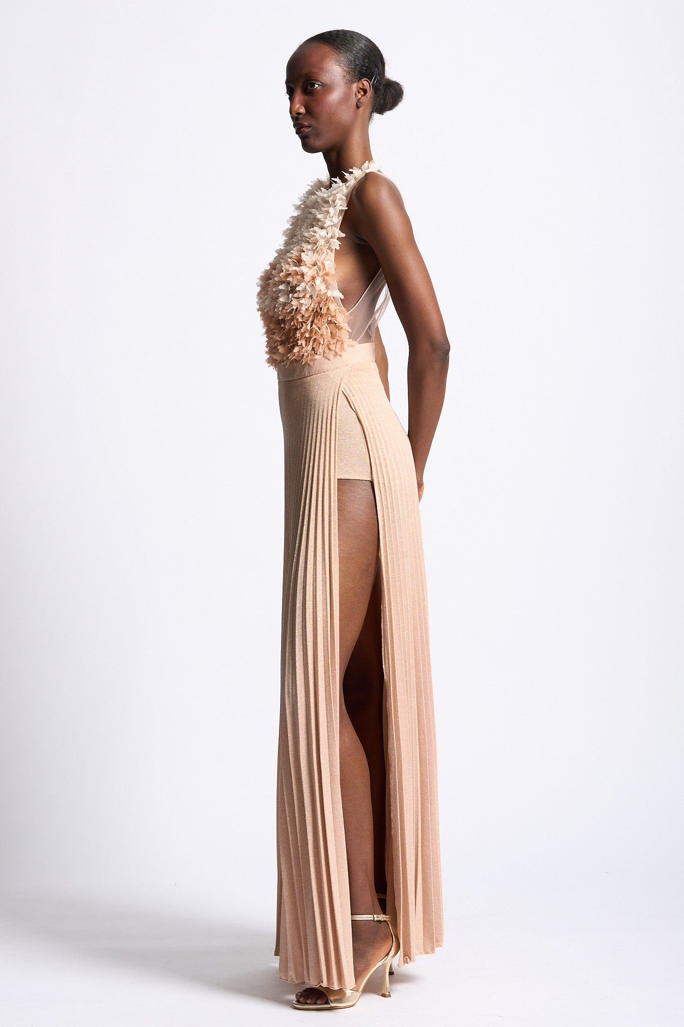 Elisabetta franchi Abito Red Carpet in Tulle Cipria Donna-4
