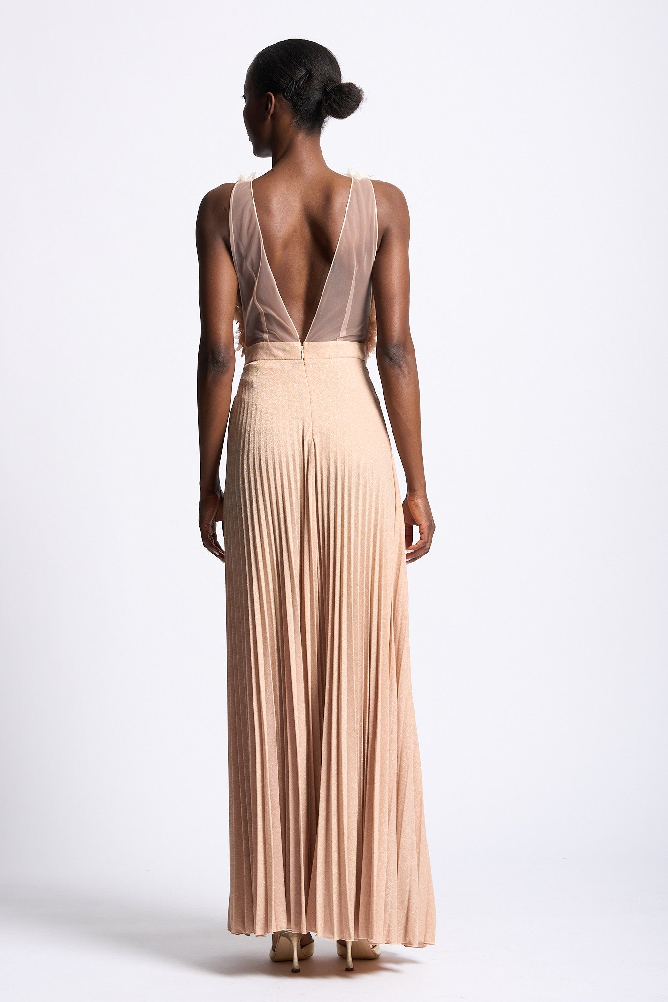 Elisabetta franchi Abito Red Carpet in Tulle Cipria Donna-8