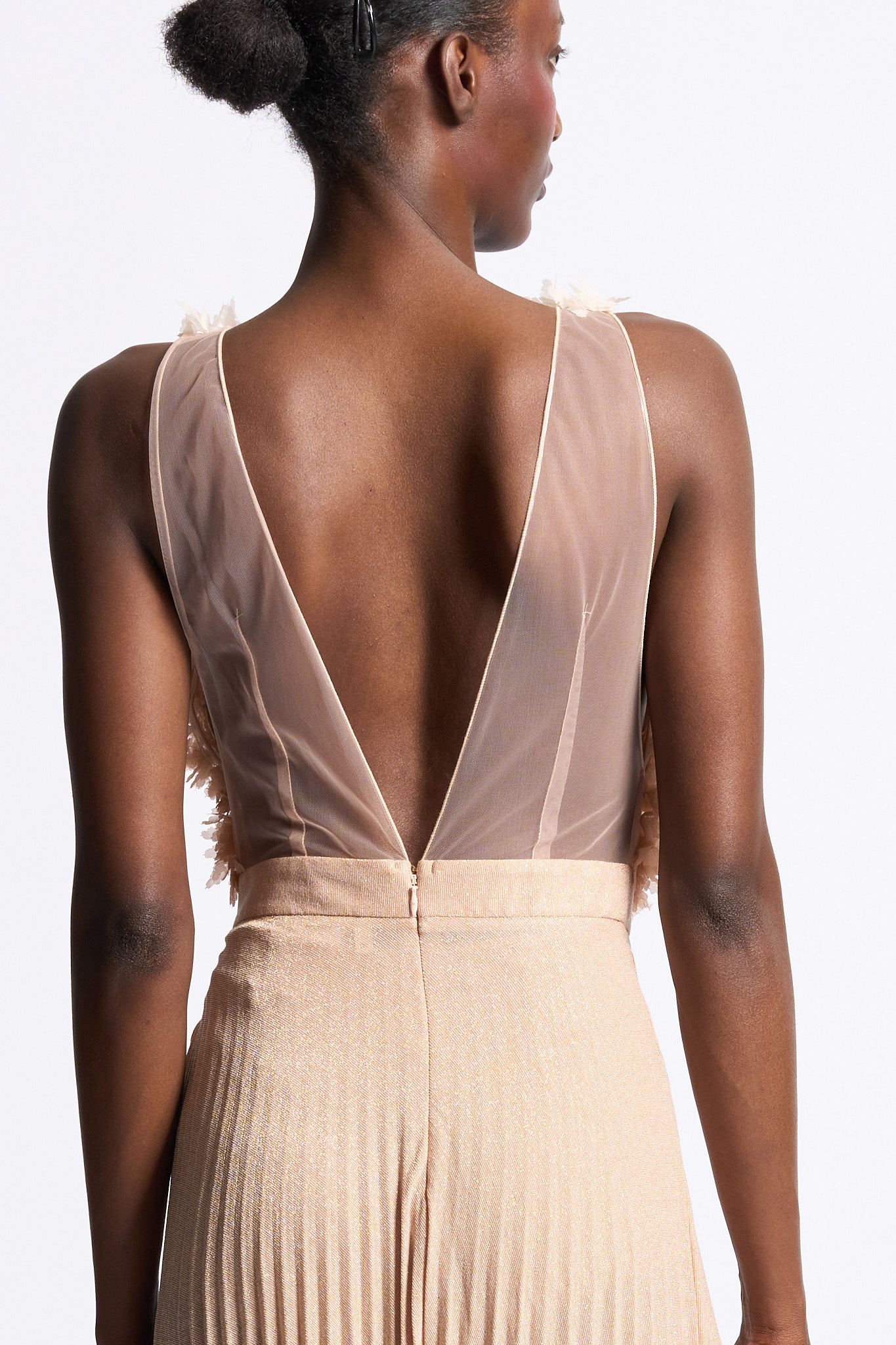 Elisabetta franchi Abito Red Carpet in Tulle Cipria Donna-5