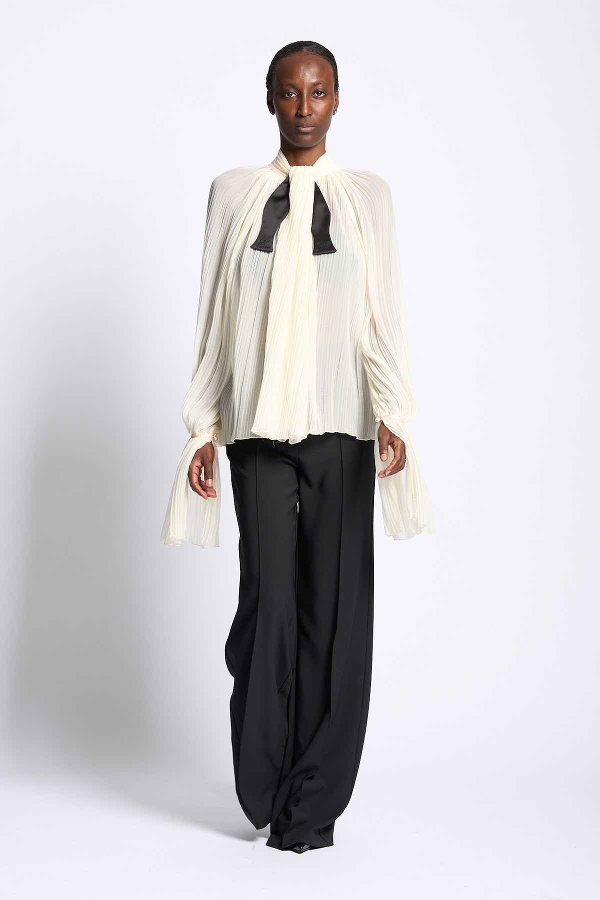Elisabetta franchi Blusa Plissè Avorio Donna-3