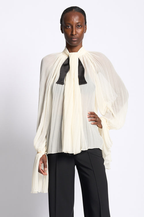 Elisabetta franchi Blusa Plissè Avorio Donna