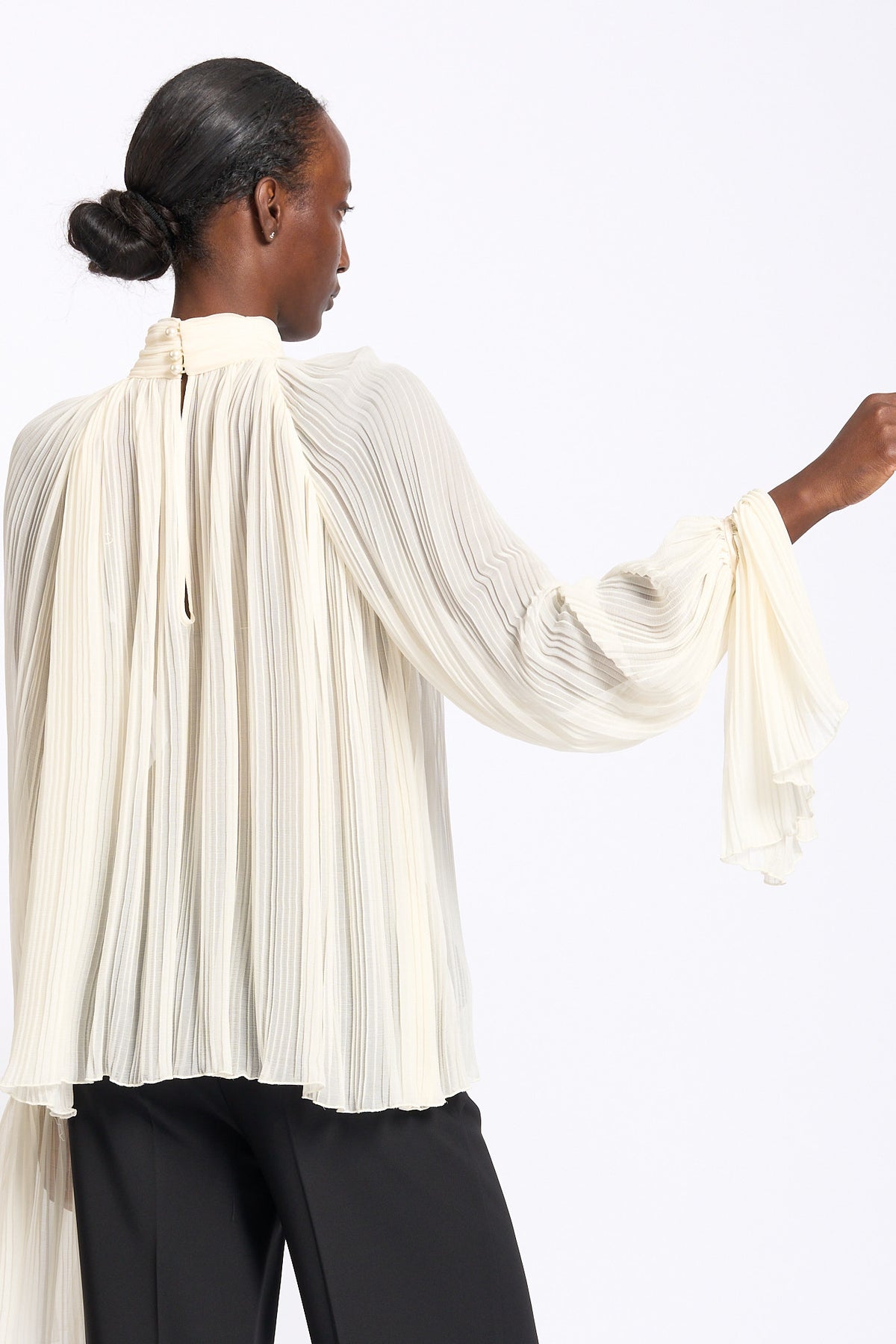 Elisabetta franchi Blusa Plissè Avorio Donna-2