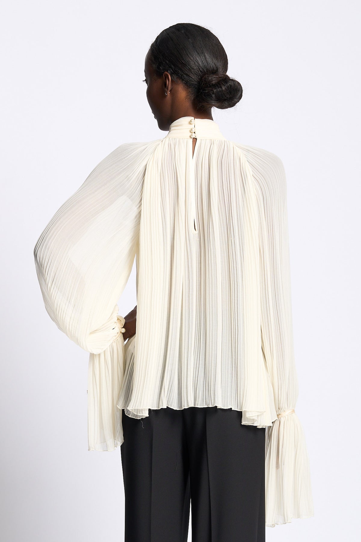 Elisabetta franchi Blusa Plissè Avorio Donna-5