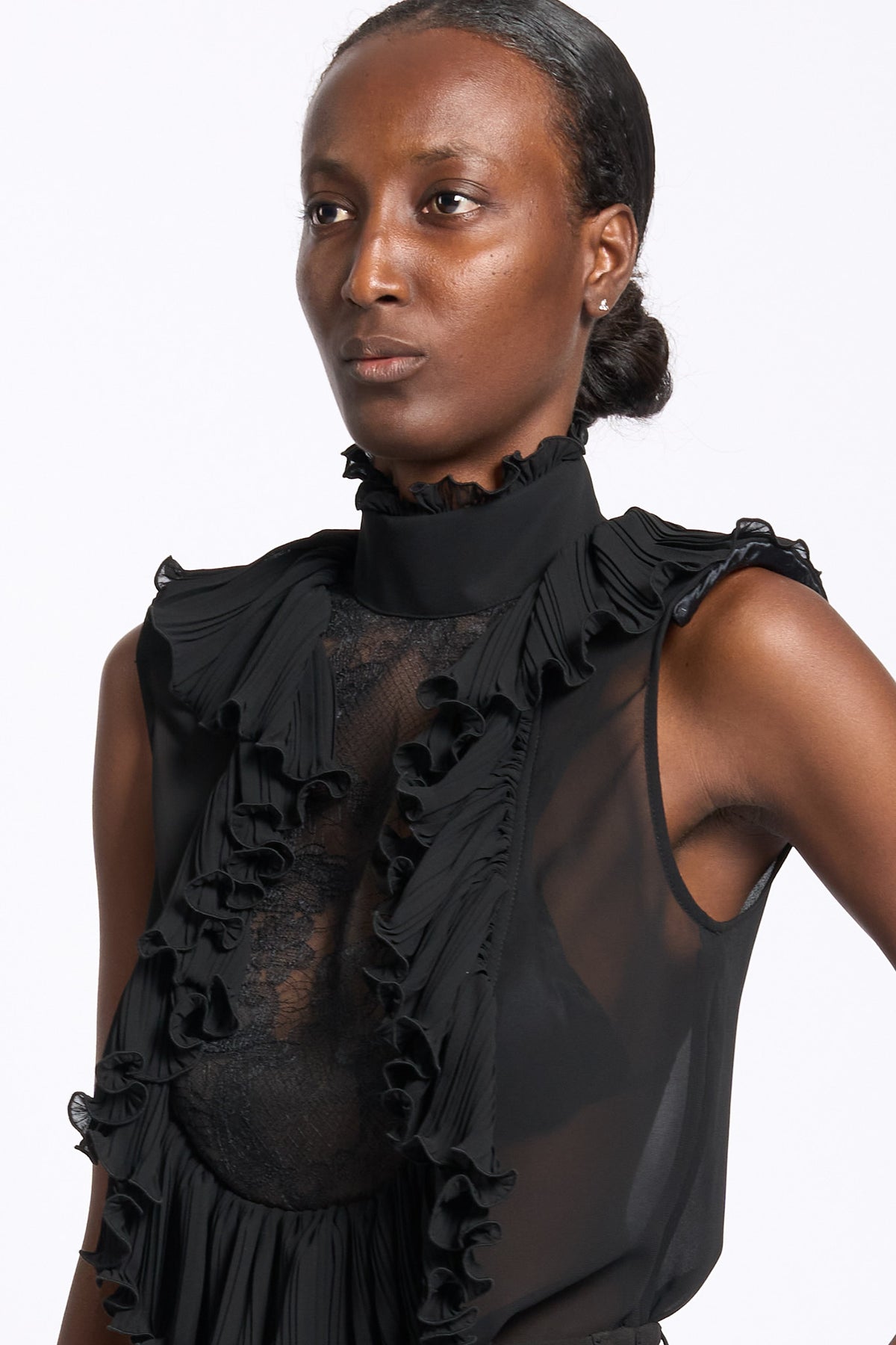 Elisabetta franchi Body con Pizzo Nero Donna-4