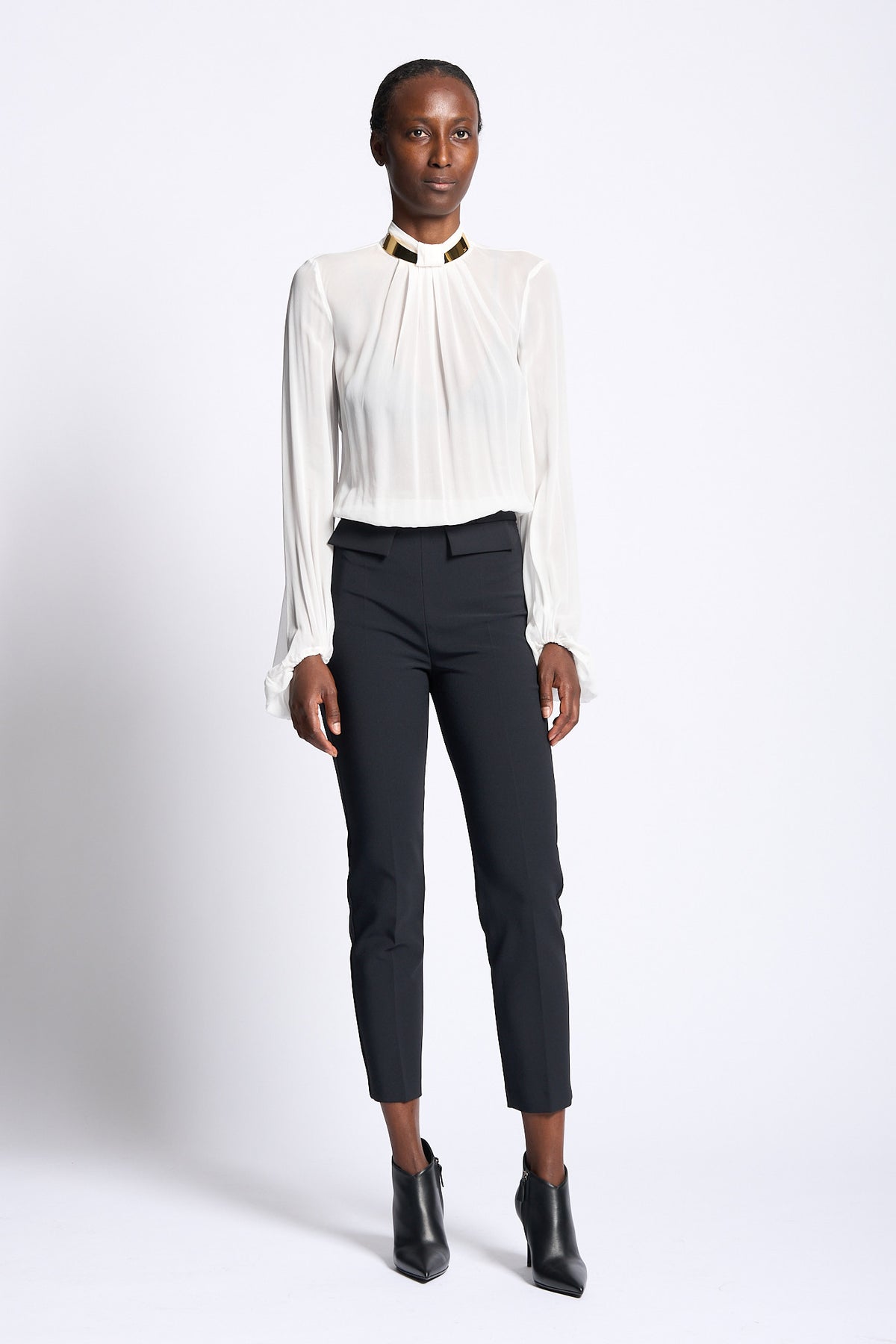 Elisabetta franchi Camicia Collo Gioiello Avorio Donna-3
