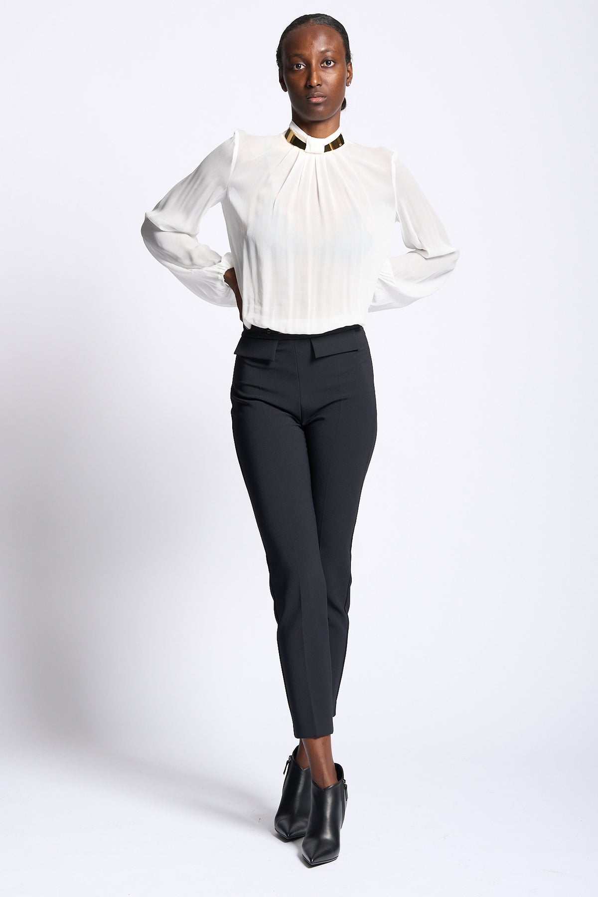 Elisabetta franchi Camicia Collo Gioiello Avorio Donna-5