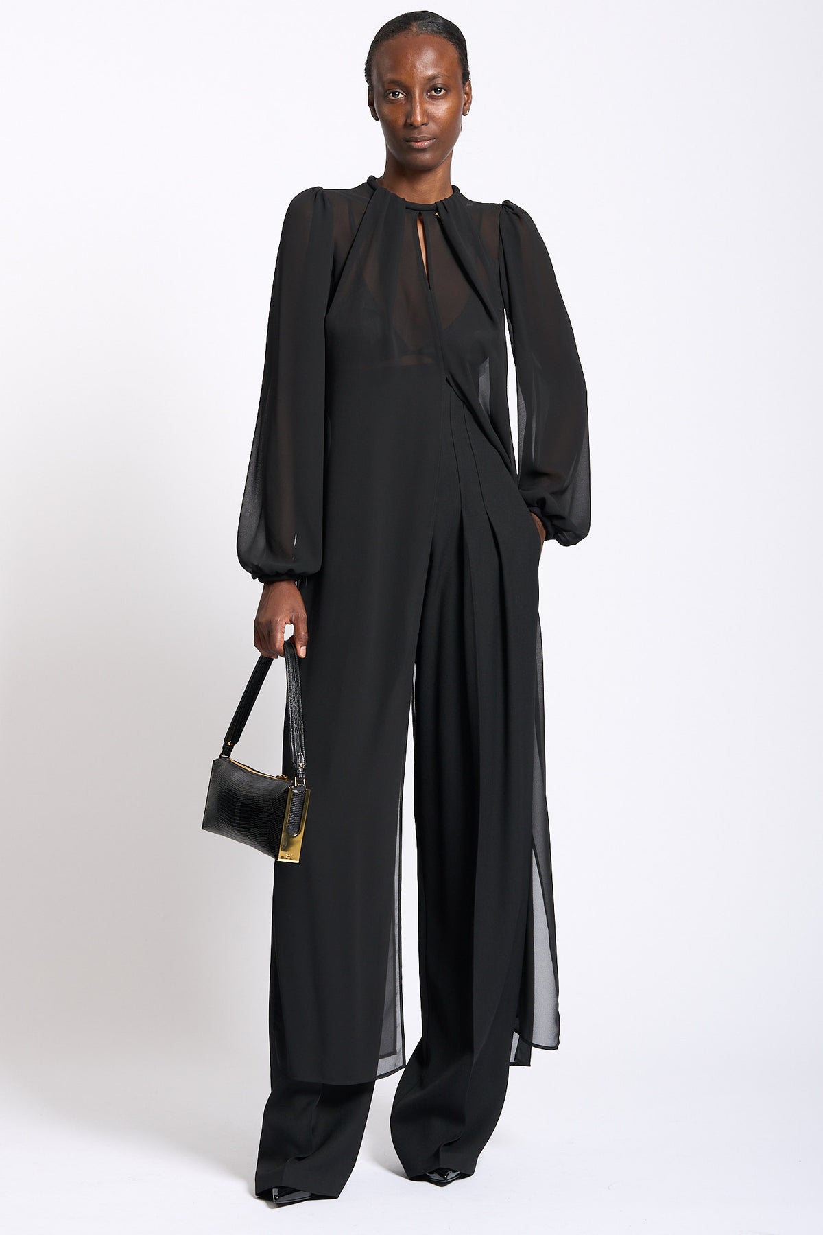 Elisabetta franchi Camicia Lunga Tulle Nero Donna-1