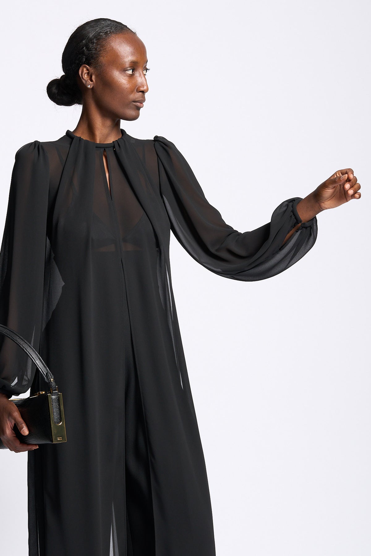 Elisabetta franchi Camicia Lunga Tulle Nero Donna-3