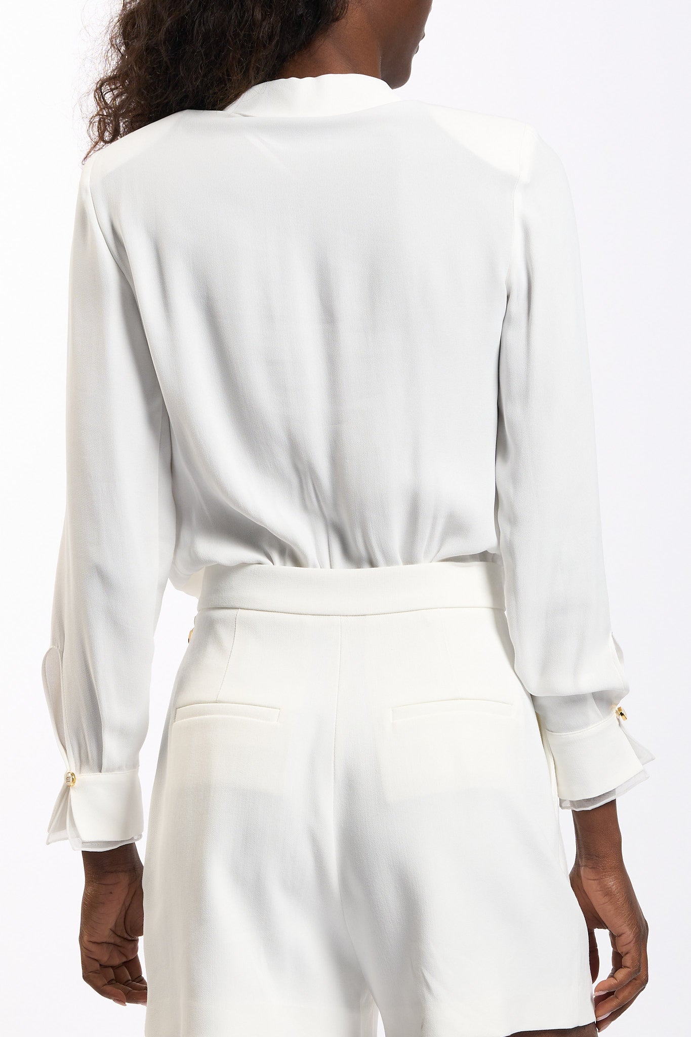 Elisabetta franchi Camicia Scollo Morbido Avorio Donna-5