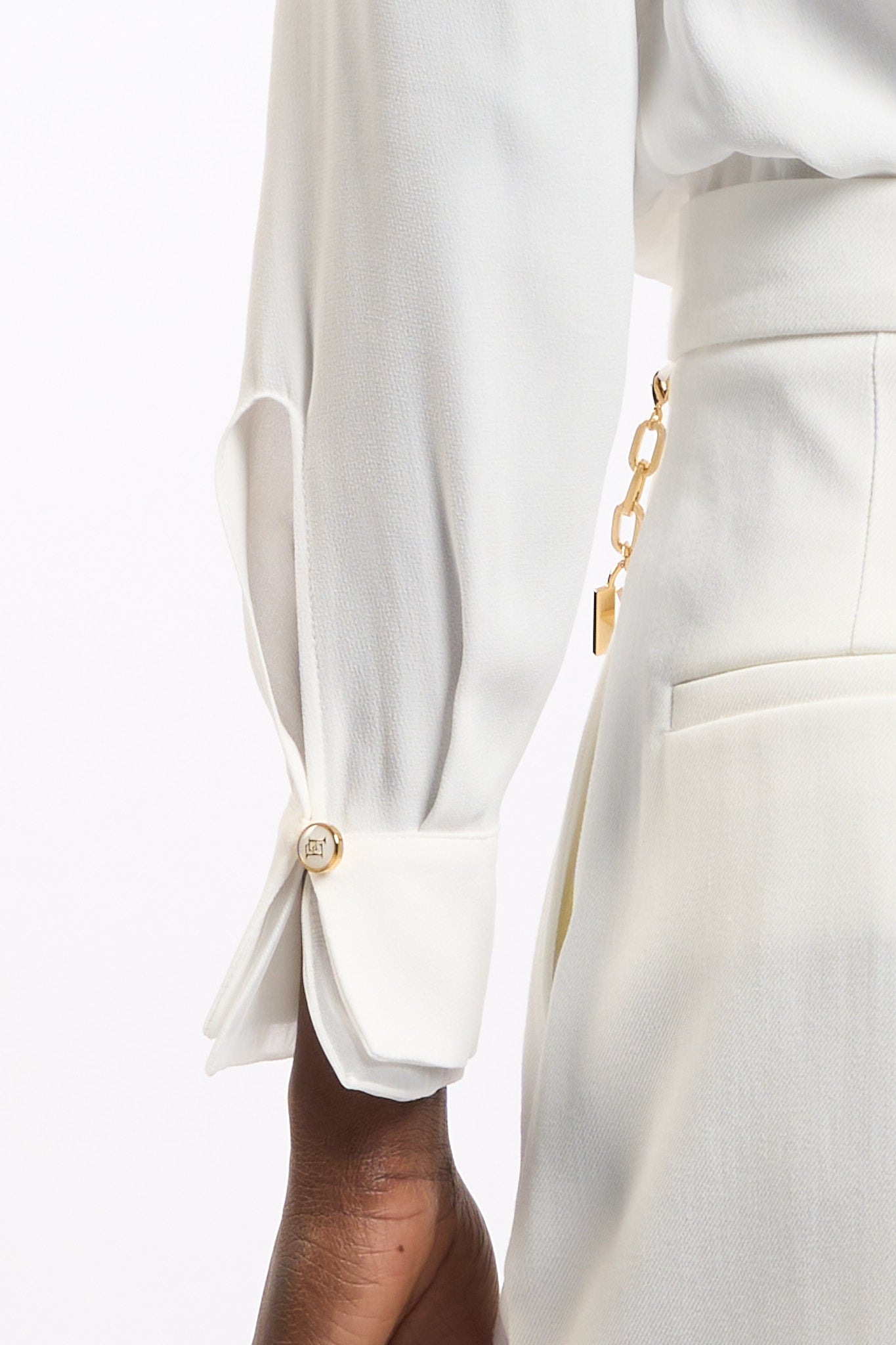 Elisabetta franchi Camicia Scollo Morbido Avorio Donna-6