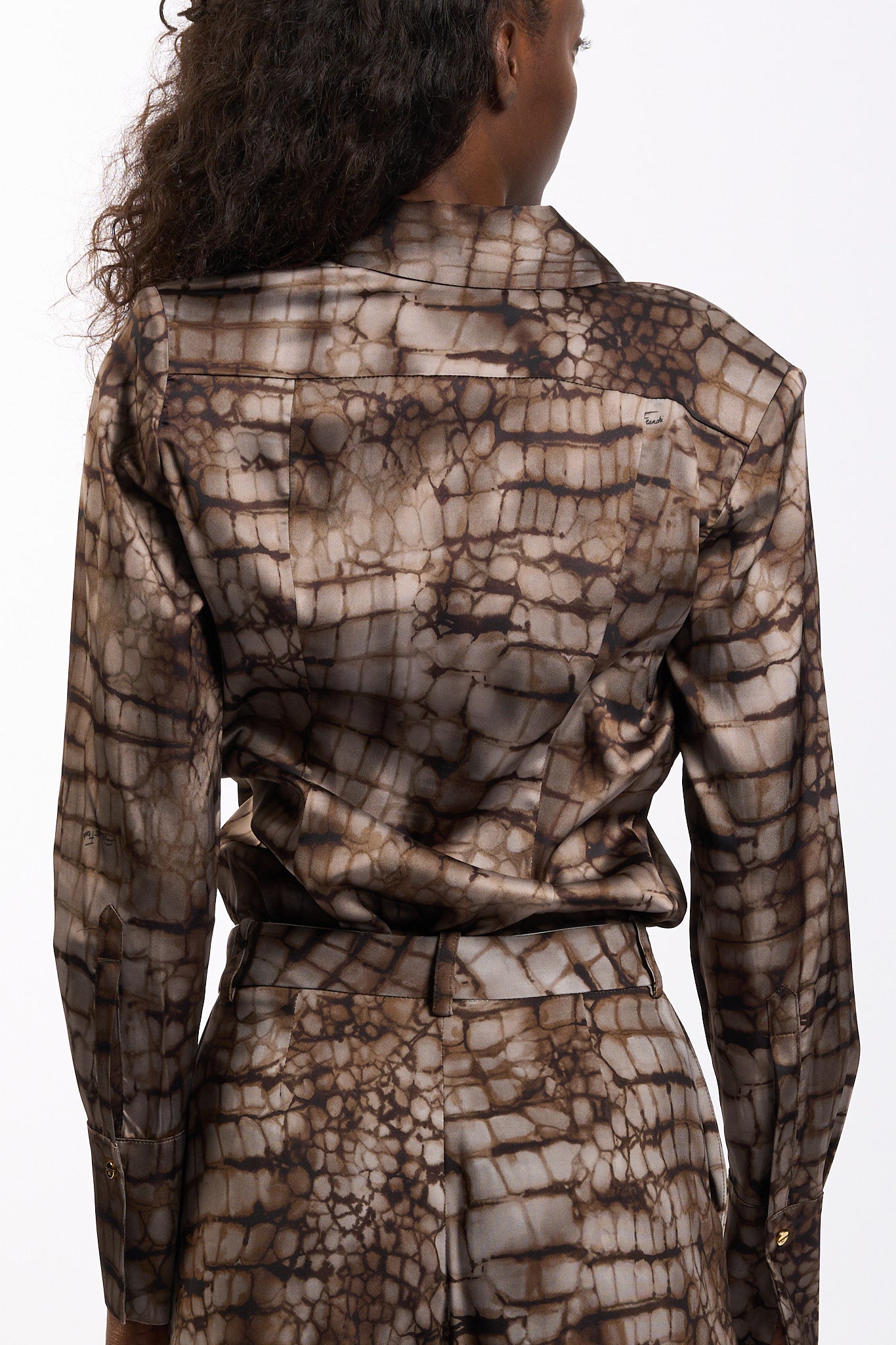 Elisabetta franchi Camicia Stampa Alligatore Cacao Donna-6