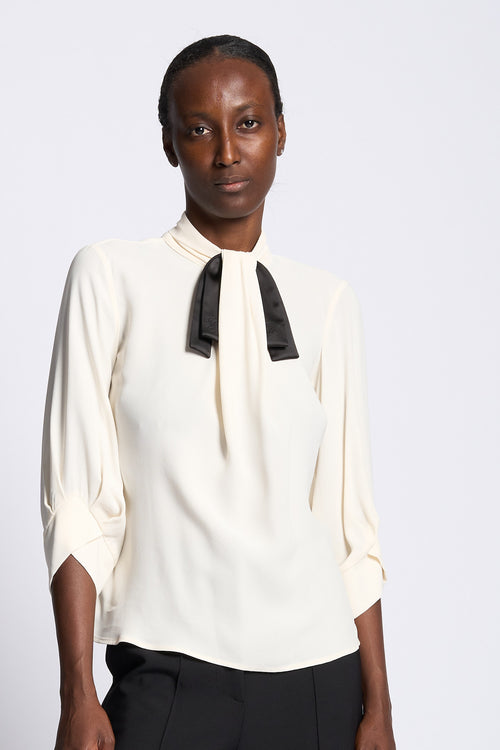 Elisabetta franchi Camicia con Fiocco Burro Donna
