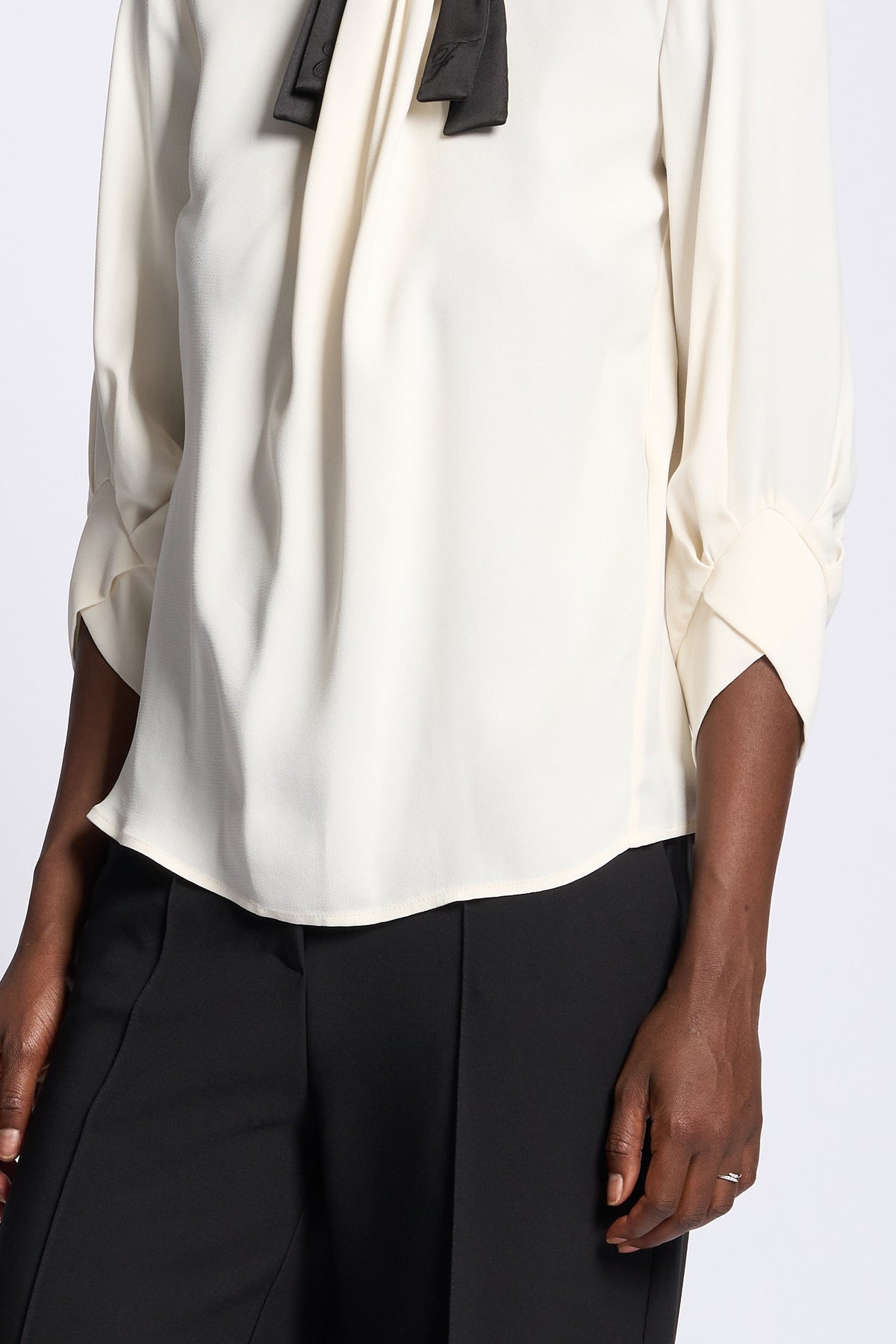 Elisabetta franchi Camicia con Fiocco Burro Donna-3