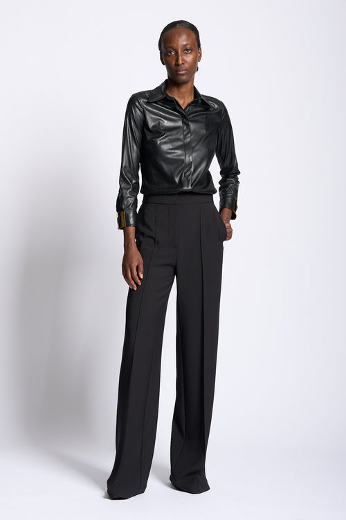Elisabetta franchi Camicia in Ecopelle Nero Donna-2
