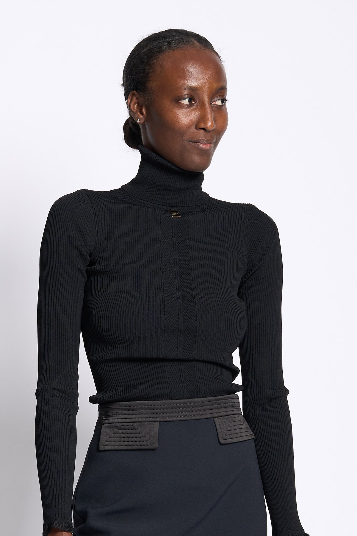 Elisabetta franchi Dolcevita in Maglia Nero Donna-6