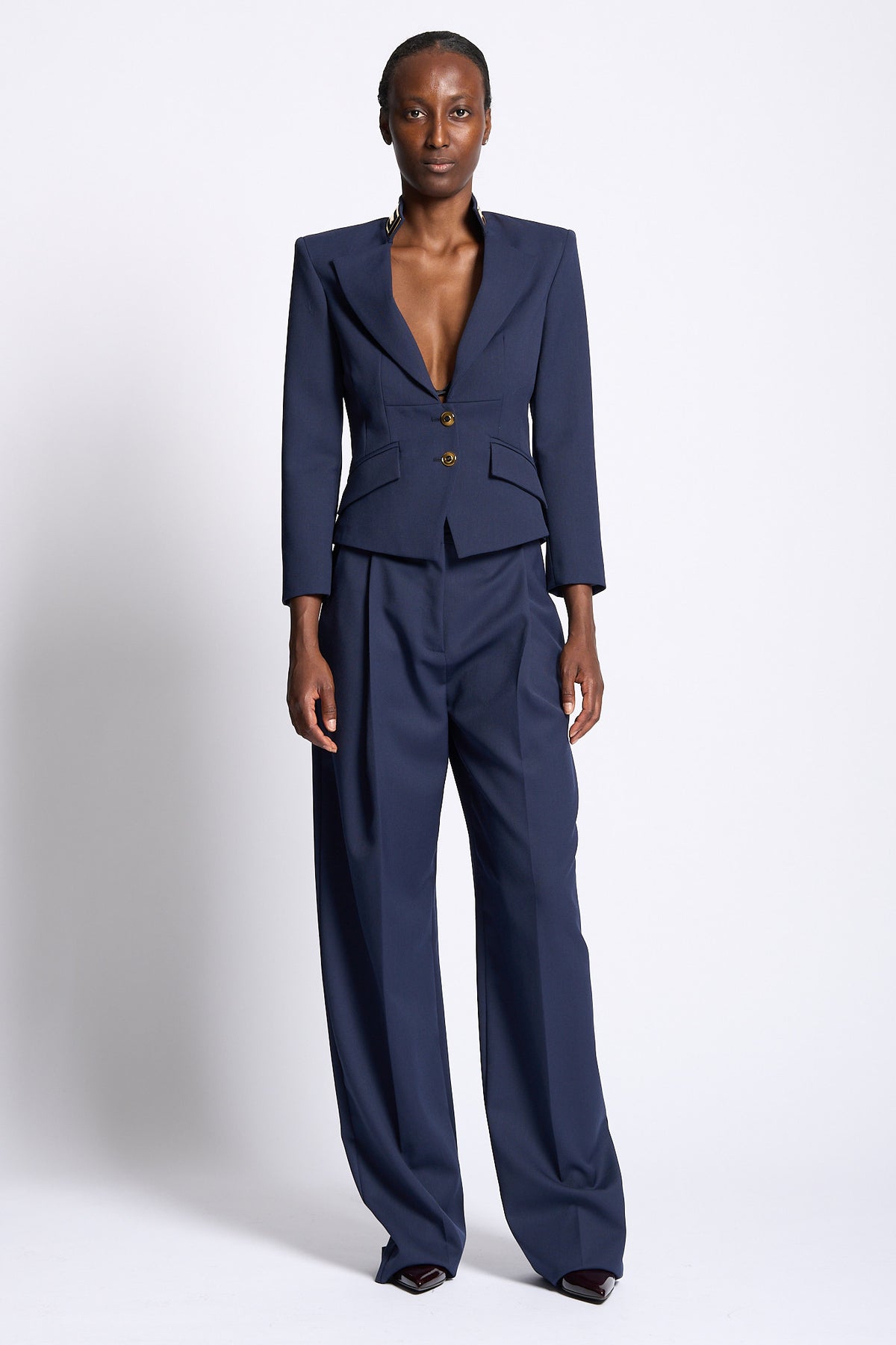 Elisabetta franchi Giacca Collo Gioiello Blu Donna-5