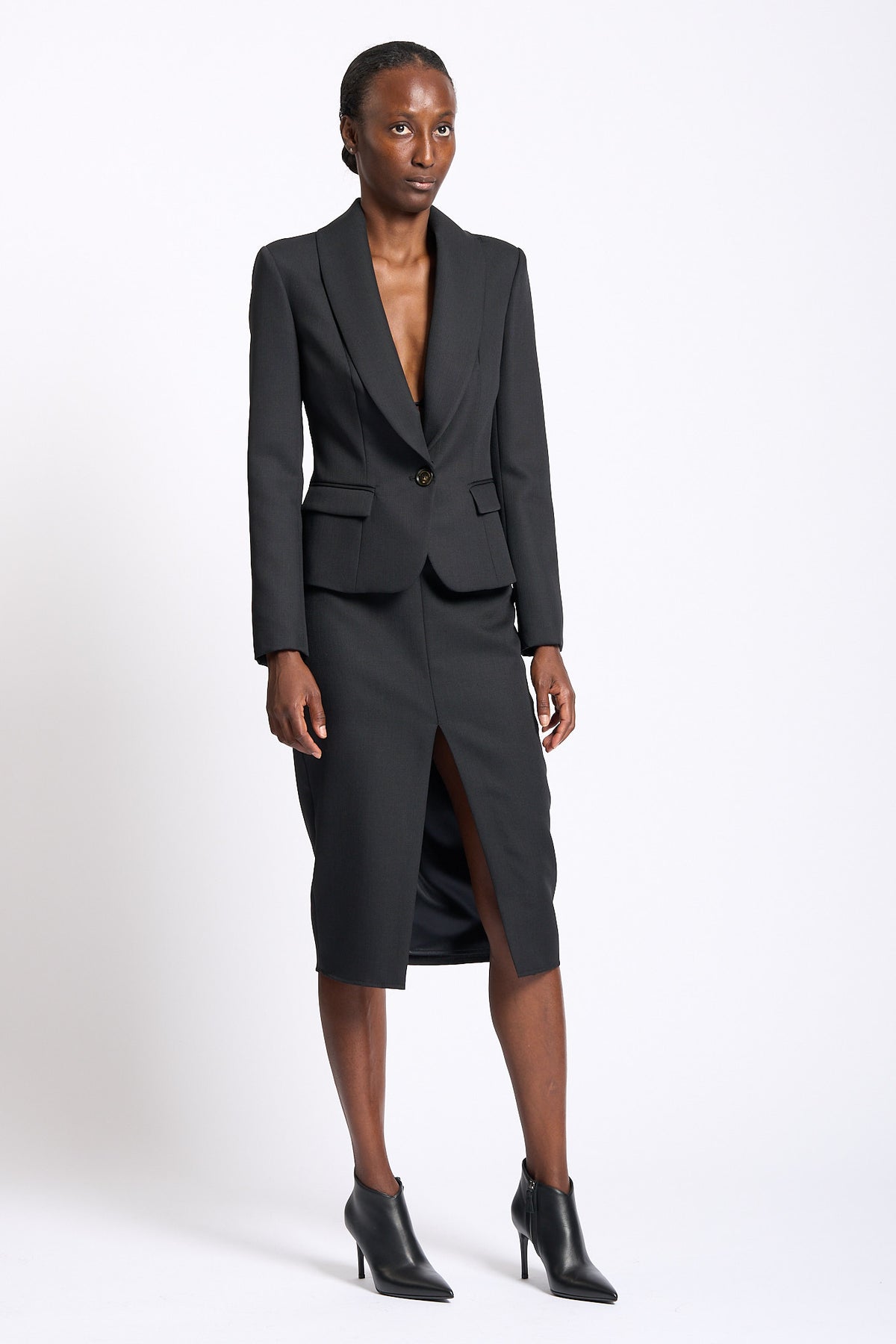 Elisabetta franchi Giacca Collo in Pelliccia Nero Donna-3
