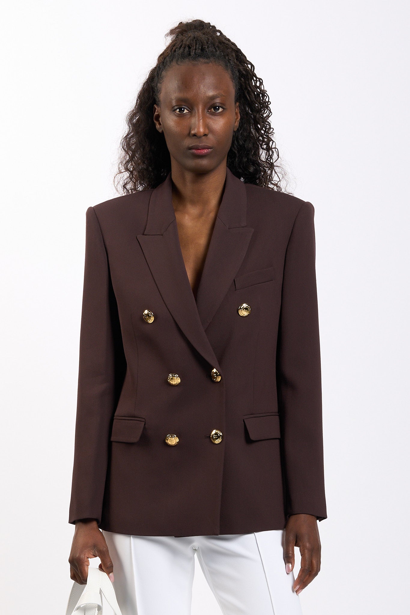 Elisabetta franchi Giacca Doppiopetto Cacao Donna-1