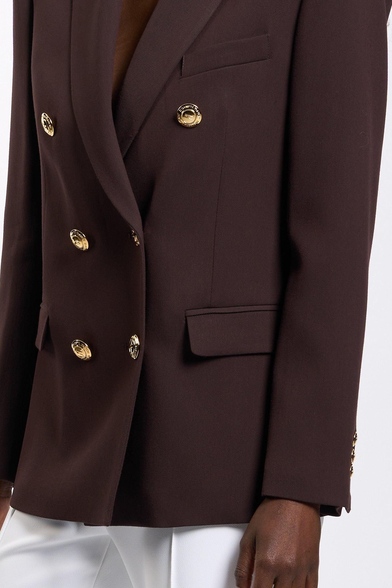 Elisabetta franchi Giacca Doppiopetto Cacao Donna-4