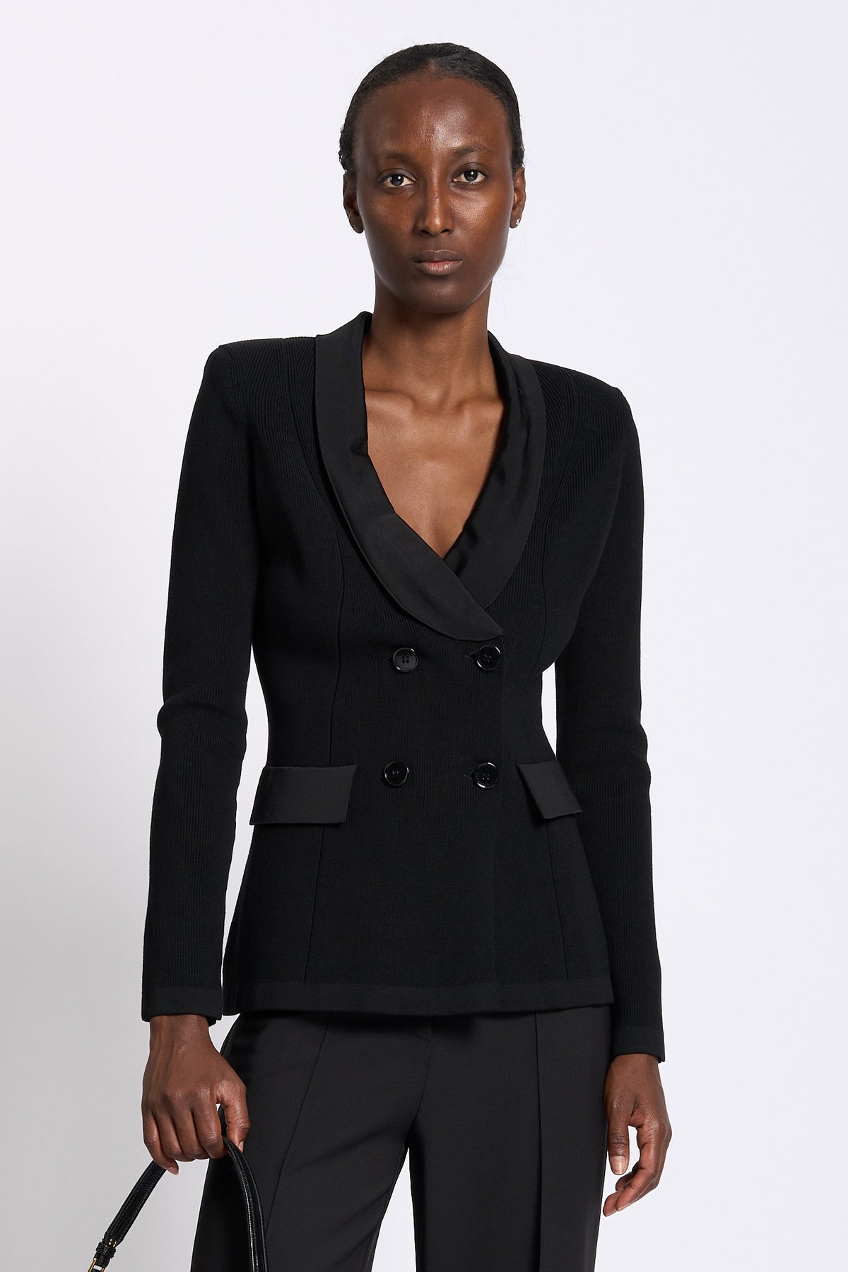 Elisabetta franchi Giacca In Maglia Nero Donna-1