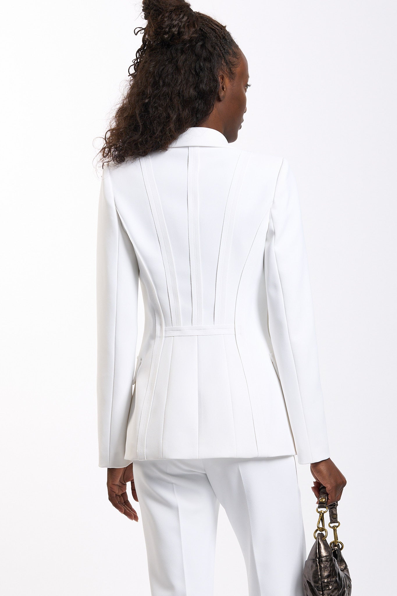 Elisabetta franchi Giacca Monopetto Avorio Donna-5