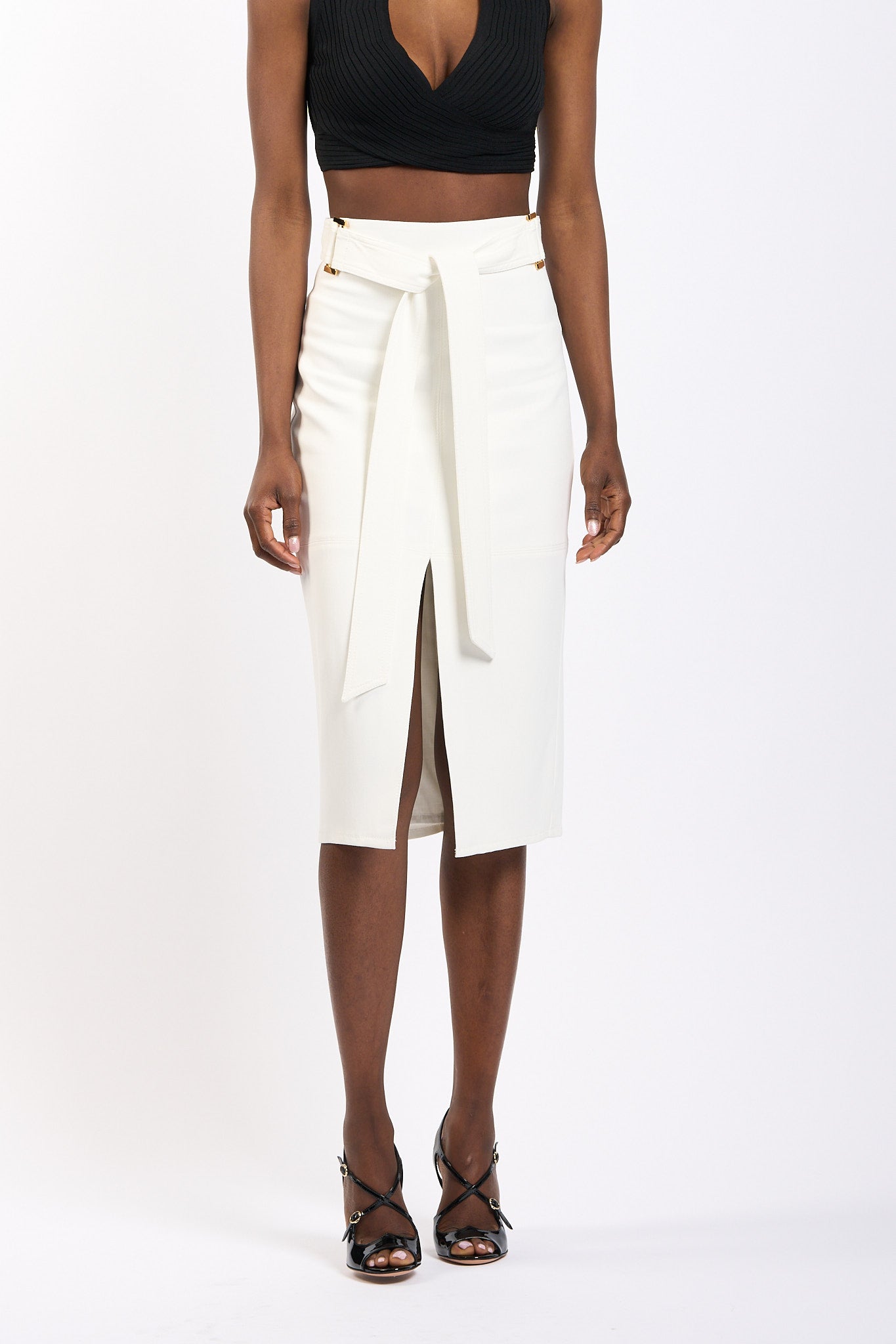 Elisabetta franchi Gonna Longuette Avorio Donna-5