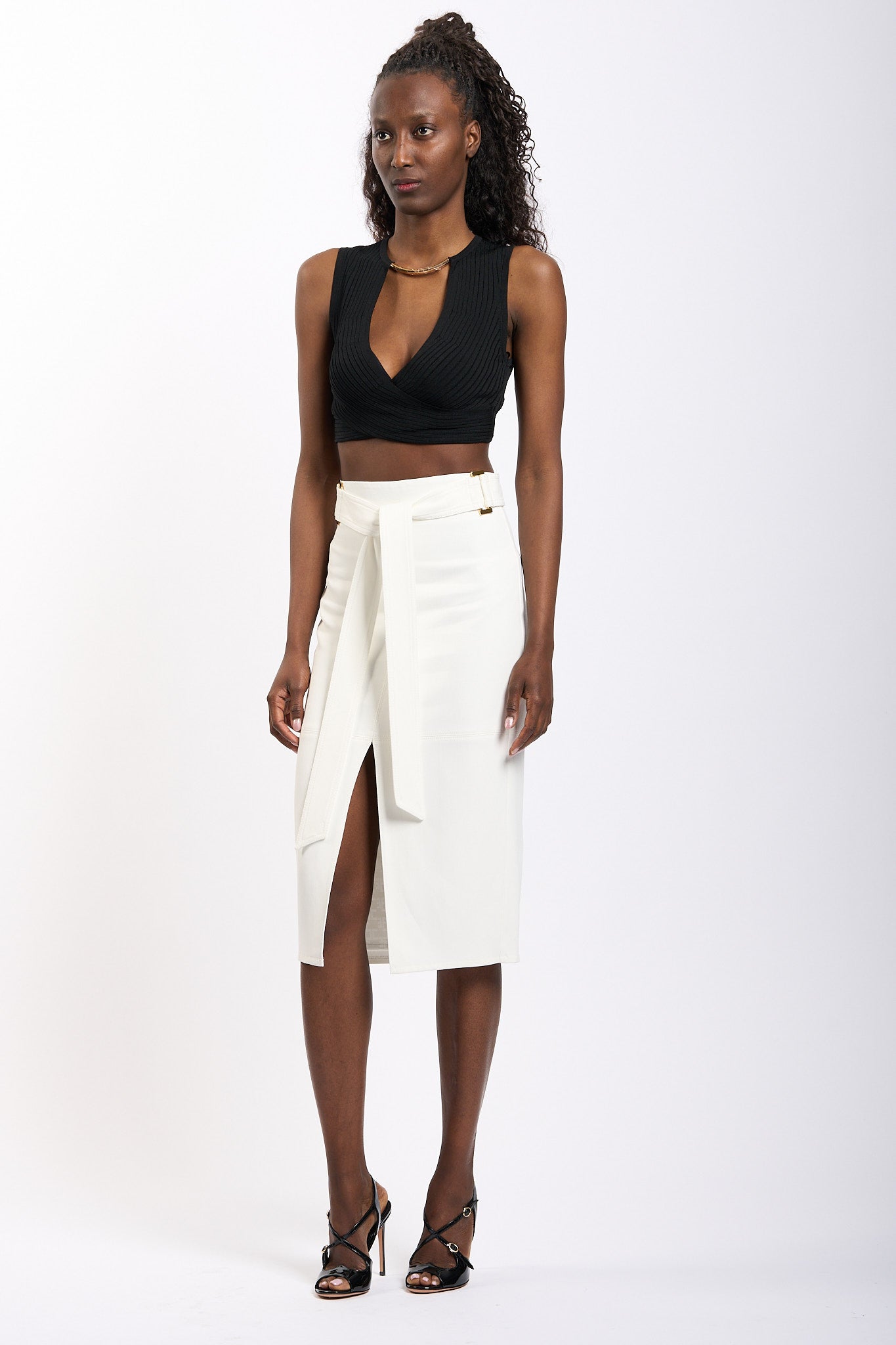 Elisabetta franchi Gonna Longuette Avorio Donna-1