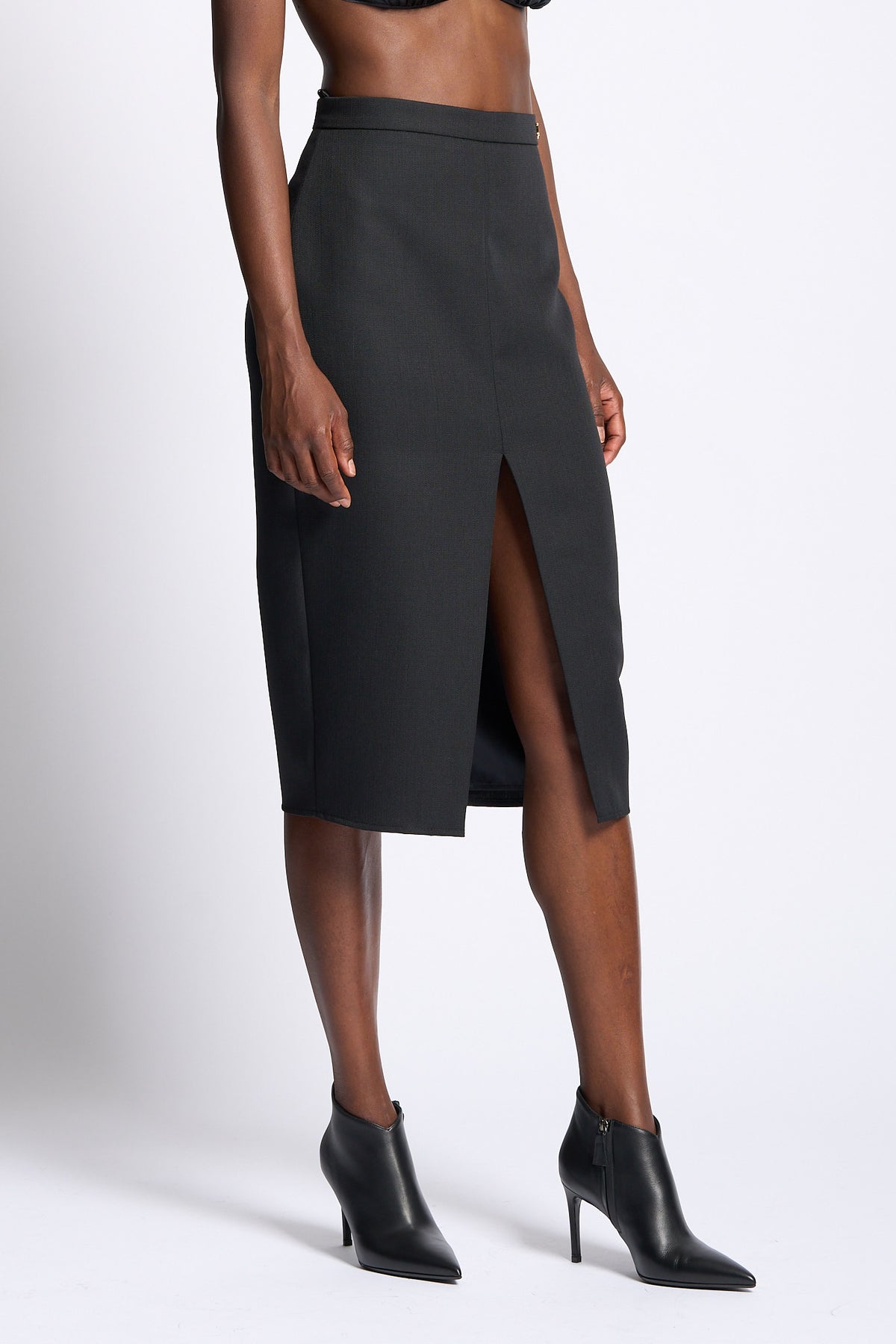 Elisabetta franchi Gonna con Spacco Frontale Nero Donna-2
