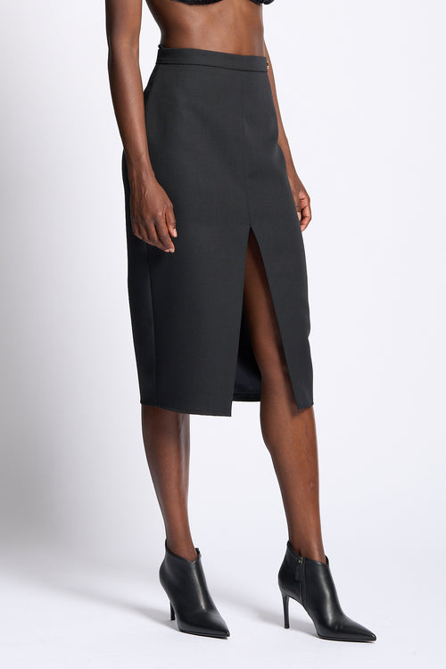 Elisabetta franchi Gonna con Spacco Frontale Nero Donna-2