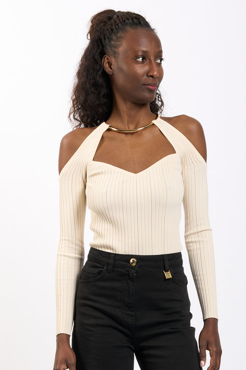 Elisabetta franchi Maglia Collo Gioiello Burro Donna