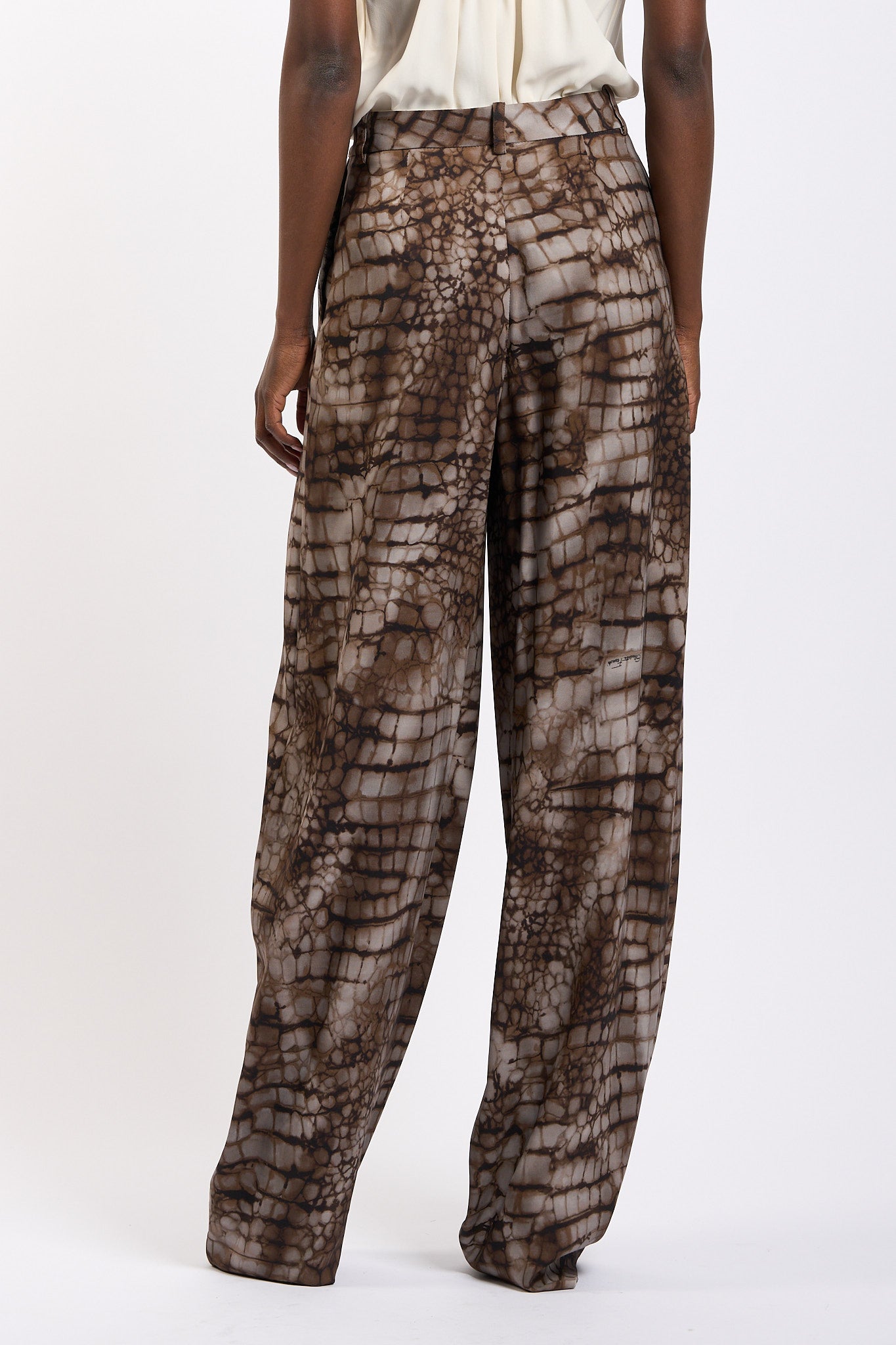 Elisabetta franchi Pantalone Stampa Alligatore Cacao Donna-6