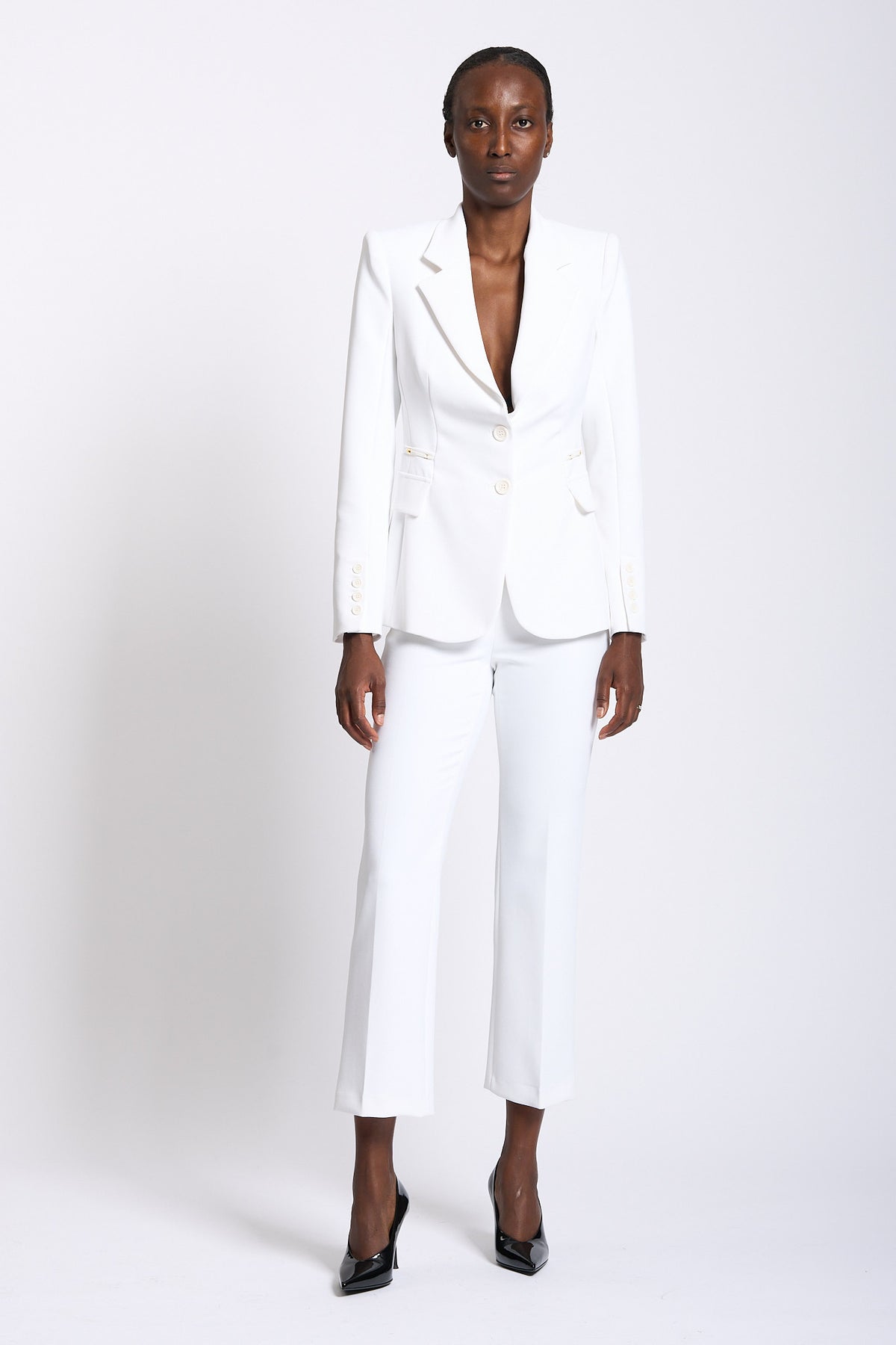 Elisabetta franchi Pantalone Trombetta Avorio Donna-5