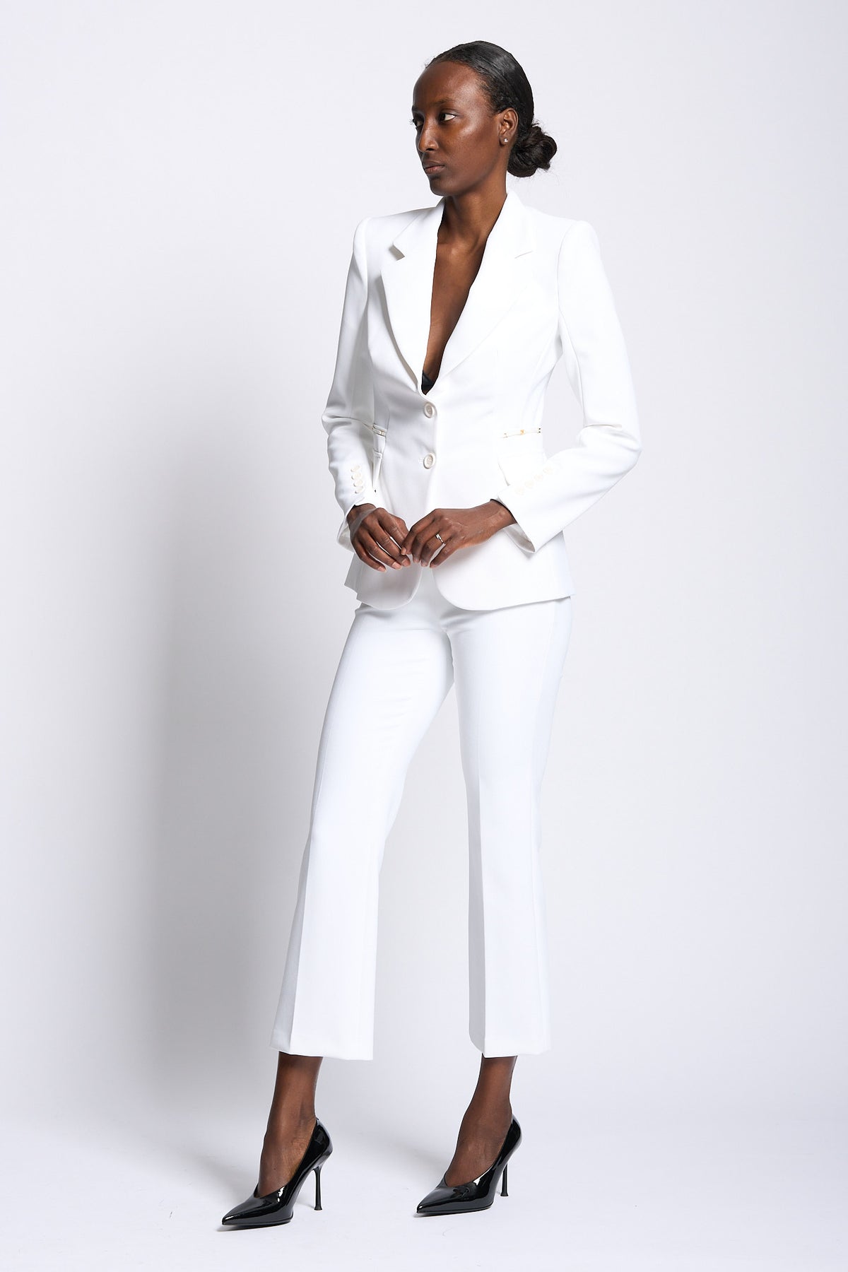 Elisabetta franchi Pantalone Trombetta Avorio Donna-1