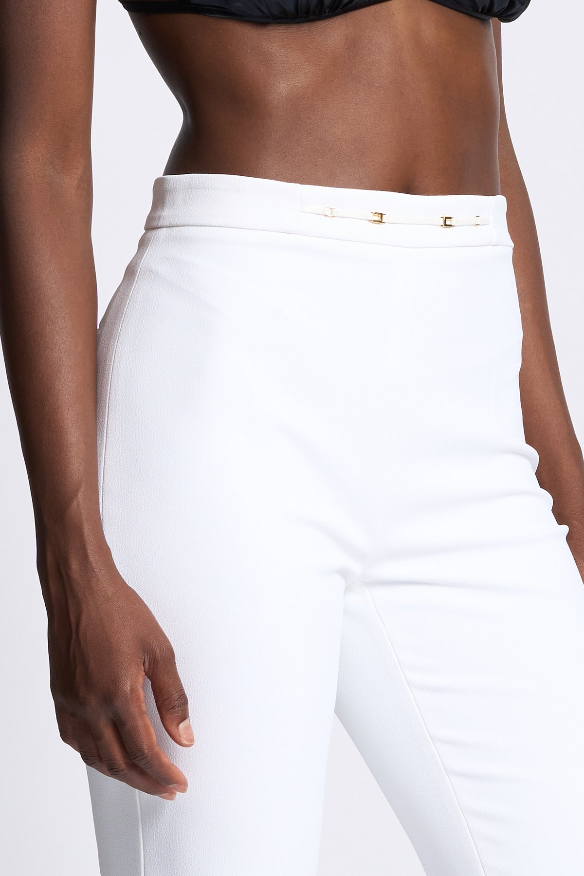 Elisabetta franchi Pantalone Trombetta Avorio Donna-3
