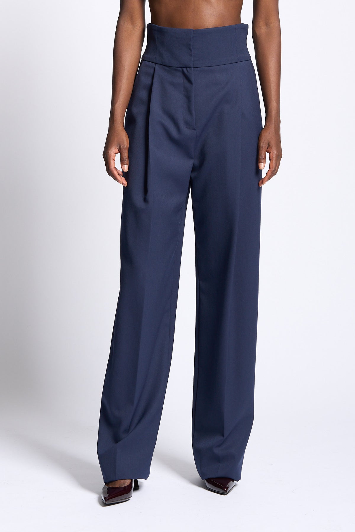 Elisabetta franchi Pantalone Vita Alta Blu Donna-5