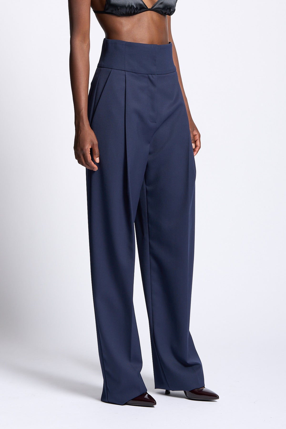 Elisabetta franchi Pantalone Vita Alta Blu Donna-2
