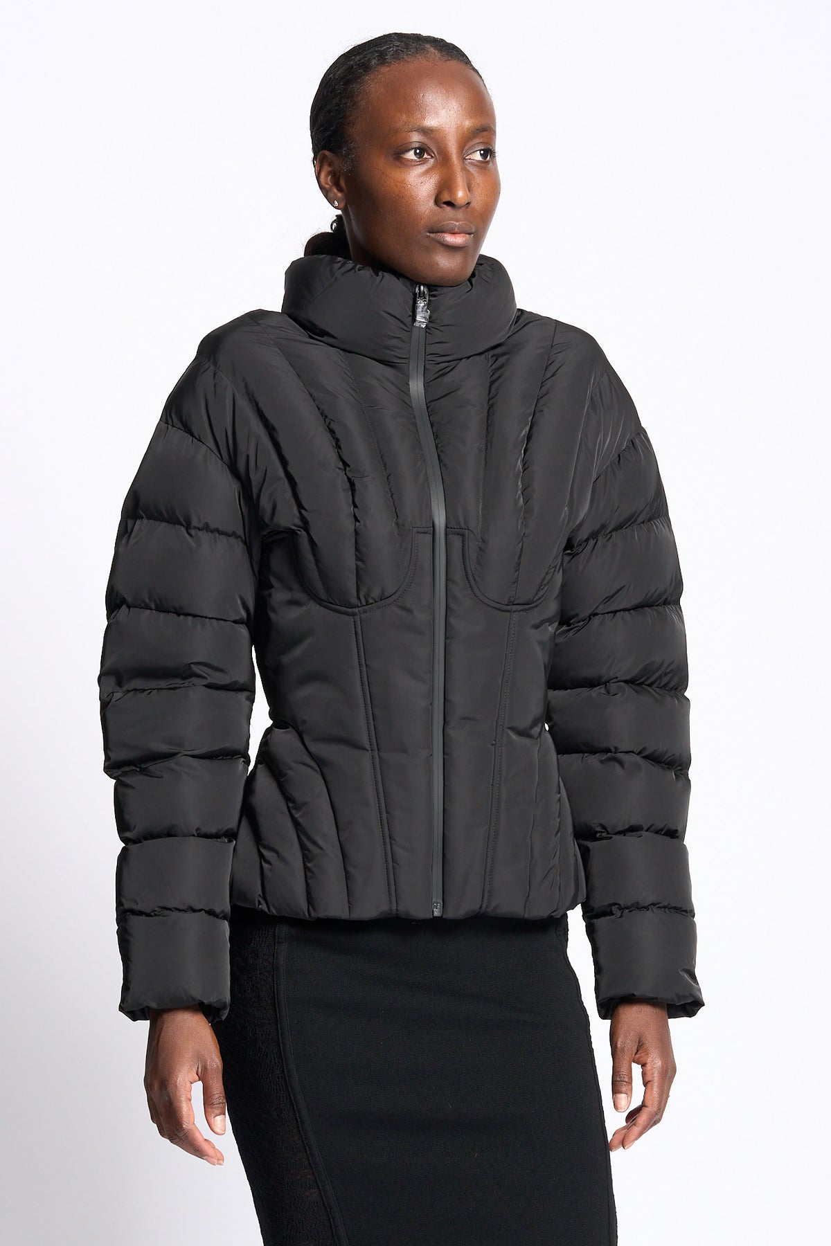 Elisabetta franchi Piumino Sagomato Nero Donna-4