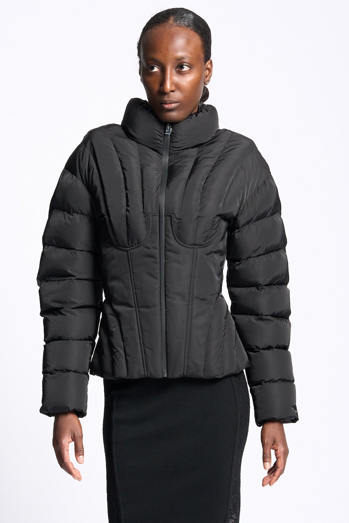 Elisabetta franchi Piumino Sagomato Nero Donna-1