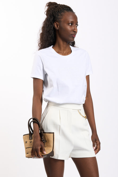 Elisabetta franchi T-shirt con Logo Bianco Donna
