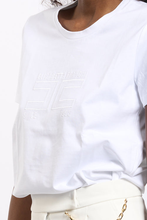 Elisabetta franchi T-shirt con Logo Bianco Donna-2