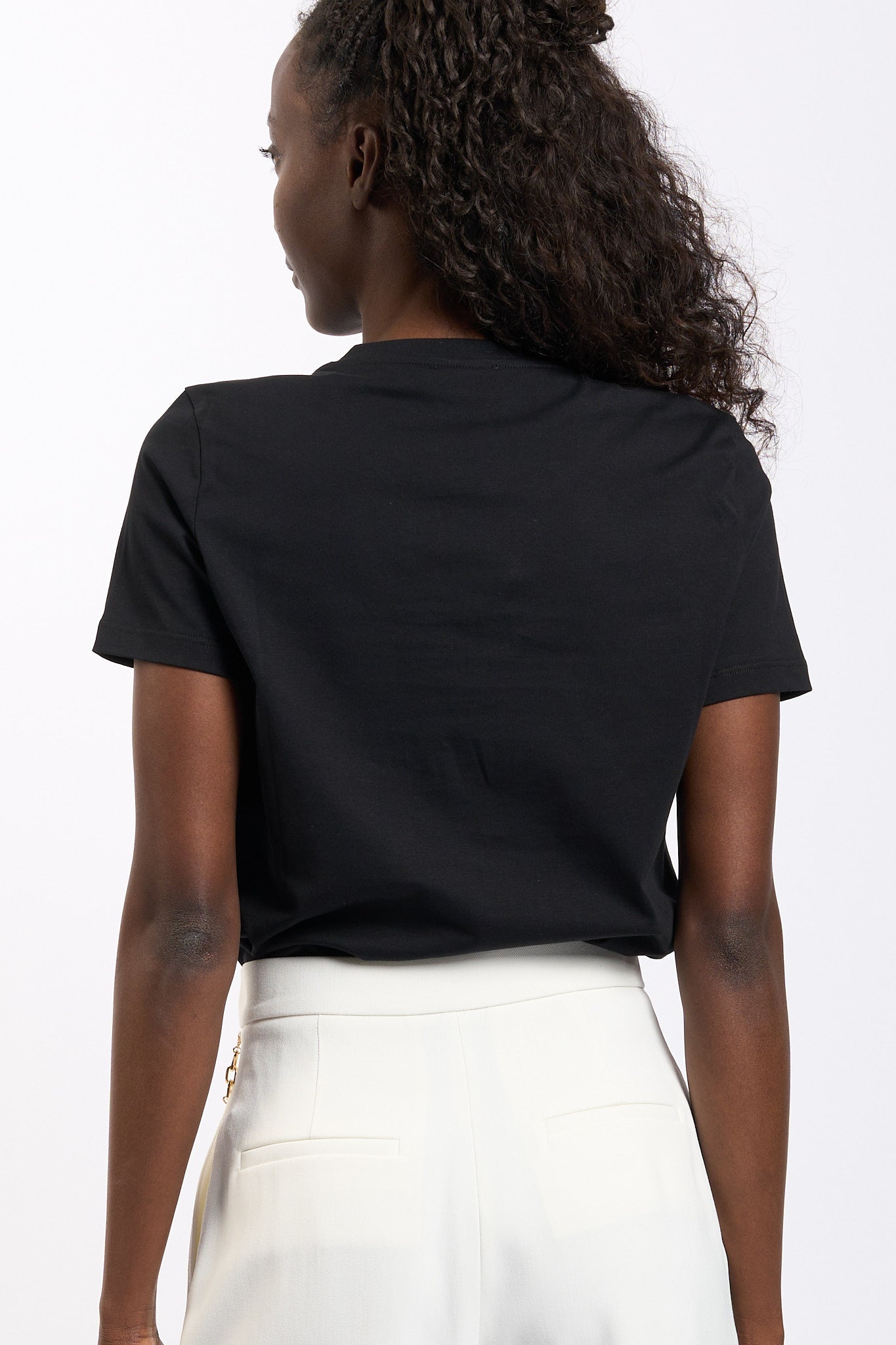 Elisabetta franchi T-shirt con Logo Nero Donna-4